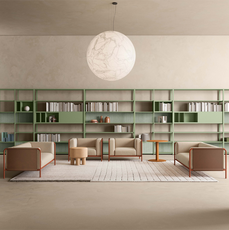 esempio di arredamento biblioteca design