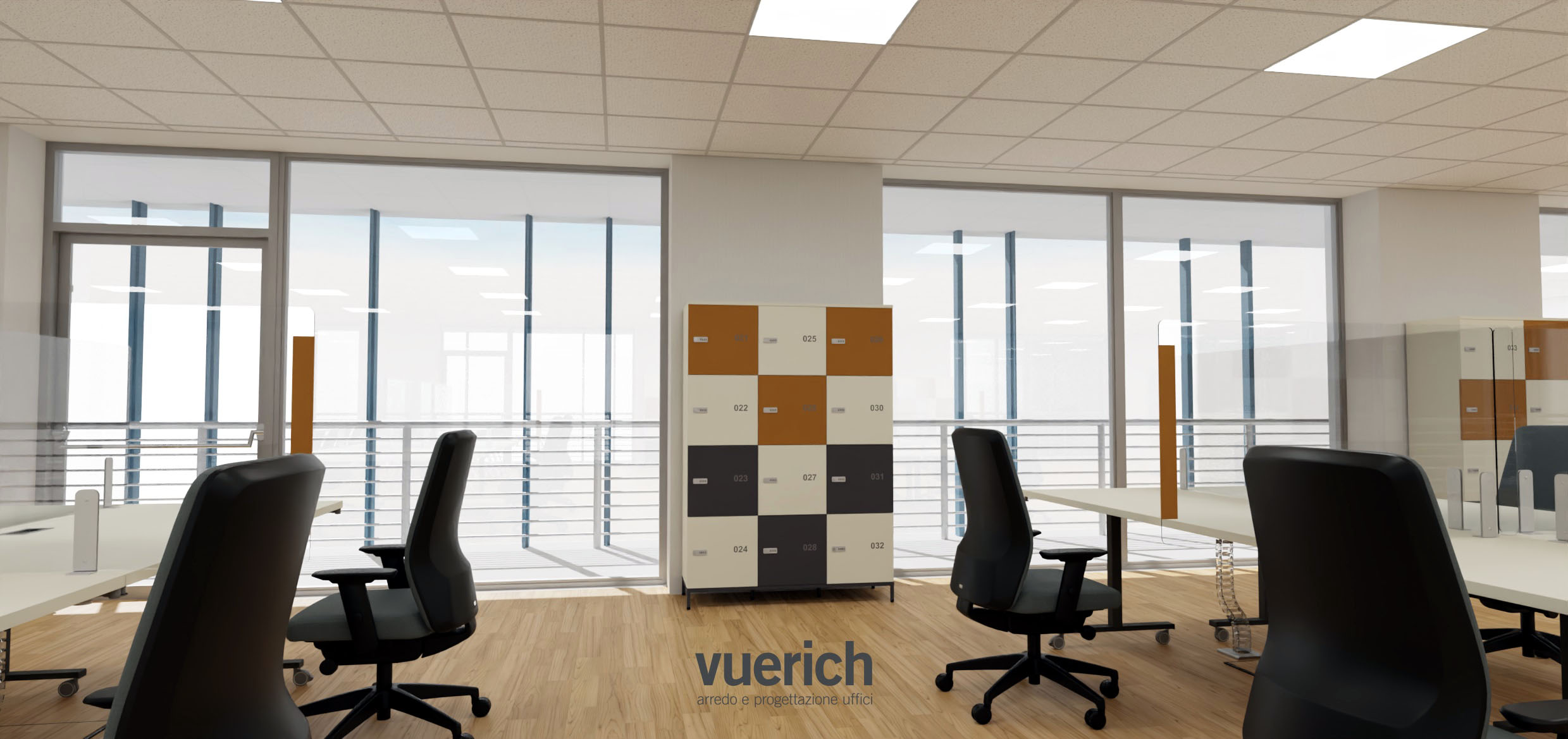 esempio di progettazione spazi con lockers